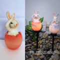 Lámpara de resina de patio con forma de conejo